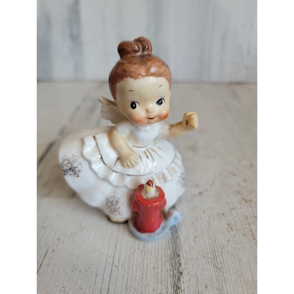 Vintage angel girl enesco Japanese candle unique Xmas religious figure